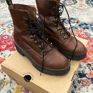 Dr. Martens Leona Leather Boots in Butterscotch